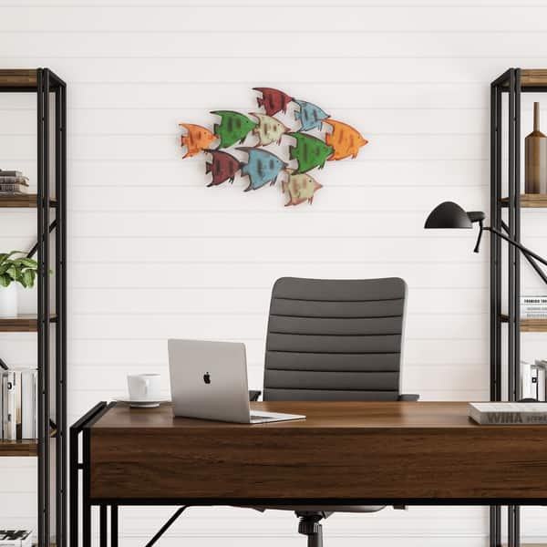 Shop School Of Fish Wall Art Nautical 3d Metal Hanging Decor Vintage Coastal Seaside Inspired Style By Lavish Home Overstock 25746392