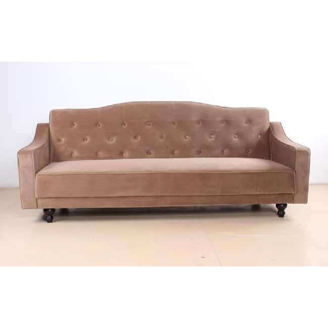 Copper Grove Garde Convertible Sleeper Velvet Sofa (Green, Grey, Brown)