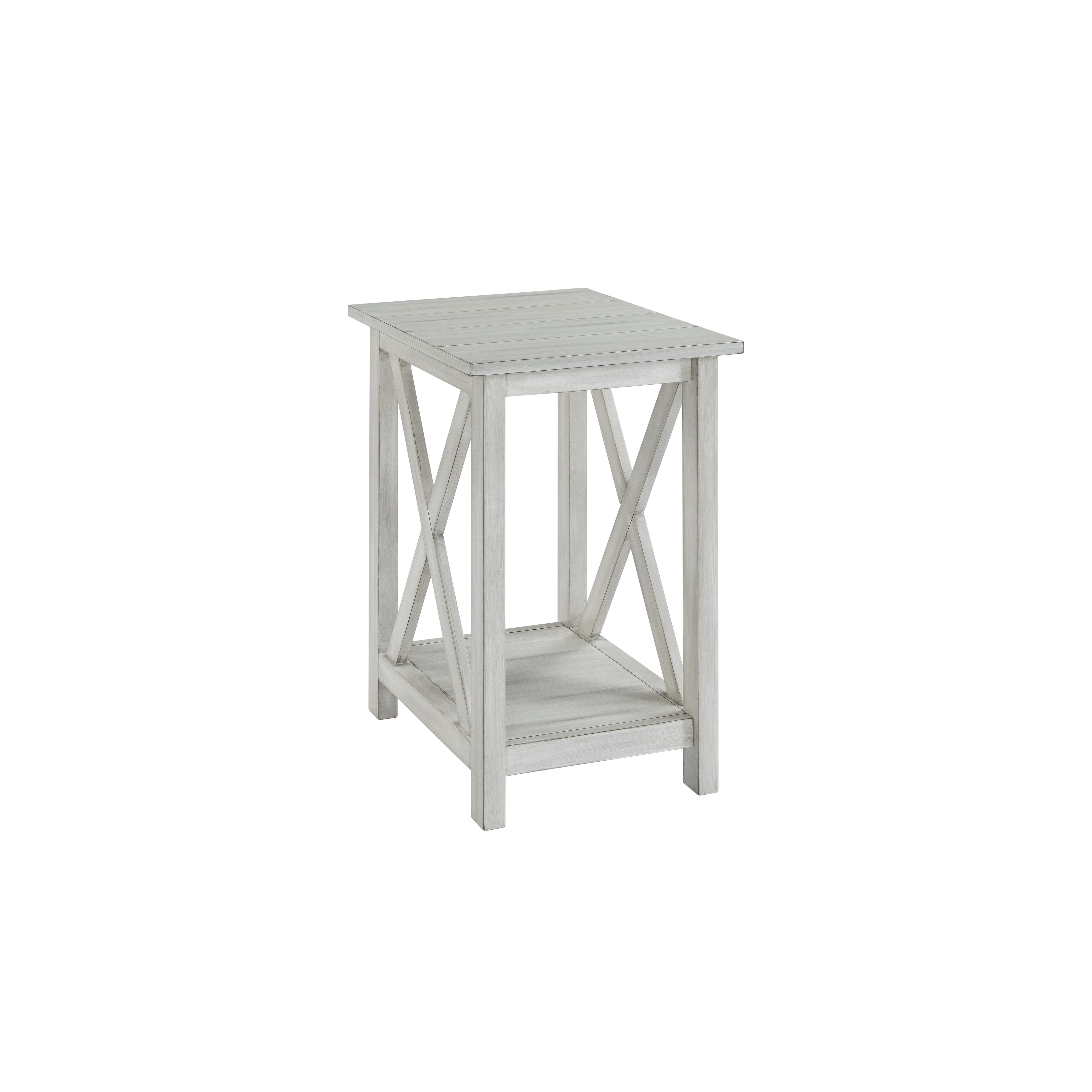 Jamestown Distressed White Wood Side Table Jamestown Distressed White Wood Side Table