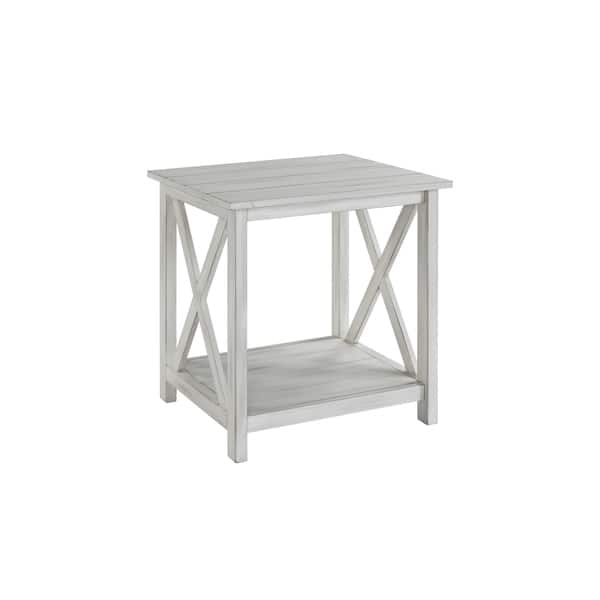 Shop Jamestown Distressed White Wood End Table On Sale