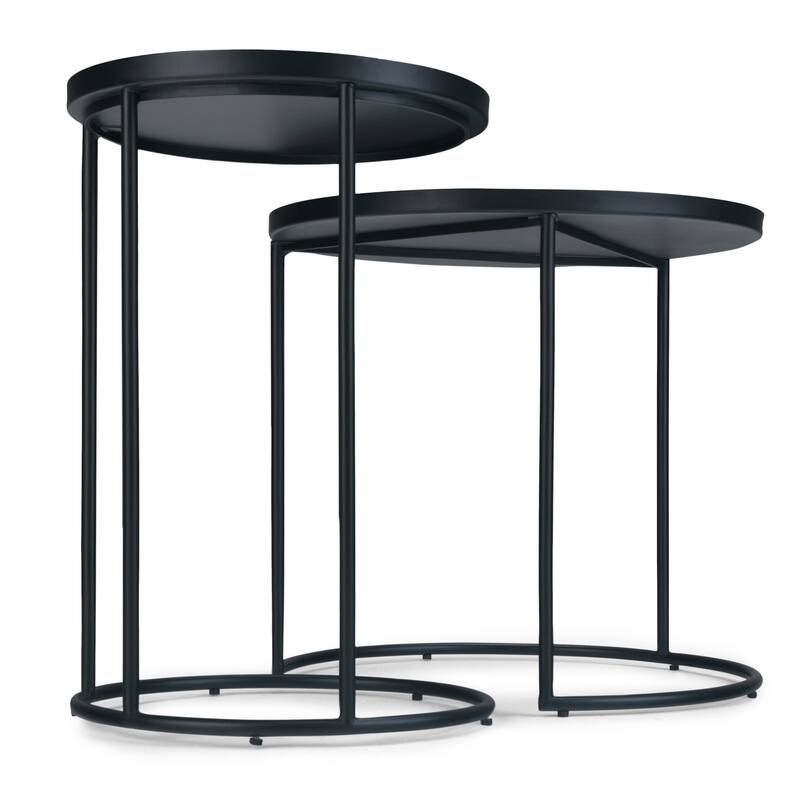 WYNDENHALL Lipton Metal Nesting 2 Pc Table - 23.7" dia. x 23" h