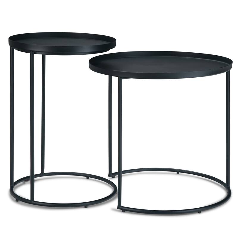 WYNDENHALL Lipton Metal Nesting 2 Pc Table - 23.7" dia. x 23" h
