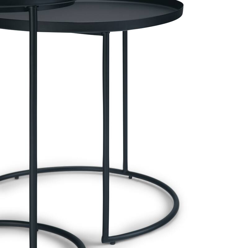 WYNDENHALL Lipton Metal Nesting 2 Pc Table - 23.7" dia. x 23" h