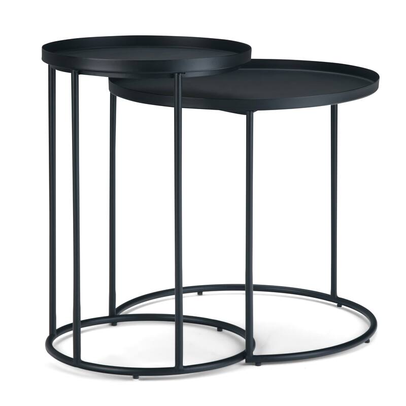 WYNDENHALL Lipton Metal Nesting 2 Pc Table - 23.7" dia. x 23" h
