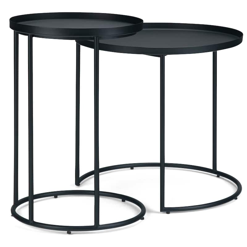 WYNDENHALL Lipton Metal Nesting 2 Pc Table - 23.7" dia. x 23" h