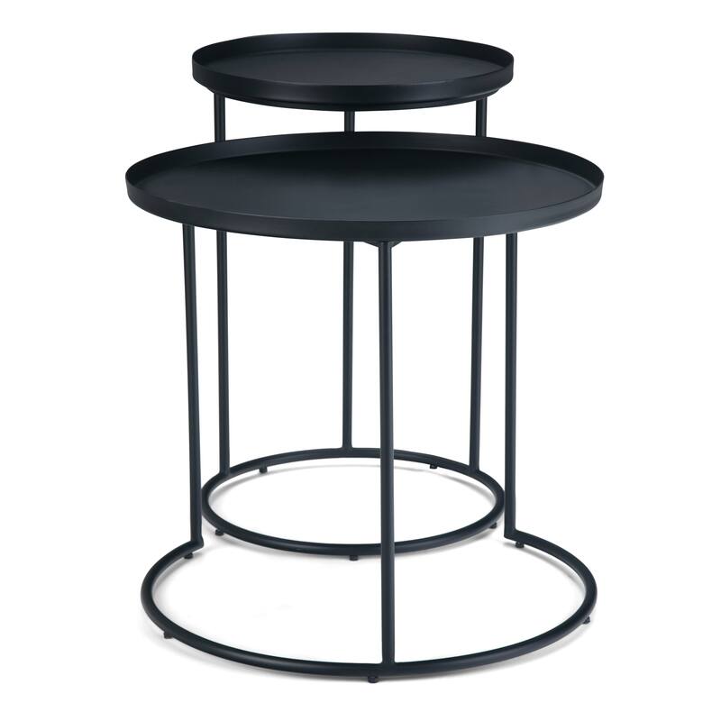 WYNDENHALL Lipton Metal Nesting 2 Pc Table - 23.7" dia. x 23" h