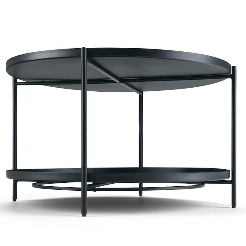 WYNDENHALL Lipton Industrial 32 inch Wide Metal Coffee Table - 31.5 "w x 31.5" d x 18.5" h