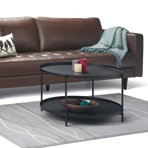 WYNDENHALL Lipton Industrial 32 inch Wide Metal Metal Coffee Table - 31.5 "w x 31.5" d x 18.5" h