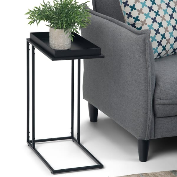 Shop Wyndenhall Morton Modern Industrial 18 Inch Wide Metal Tray Top C Side Table In Black 10 W X 18 D X 23 25 H On Sale Overstock 25750677