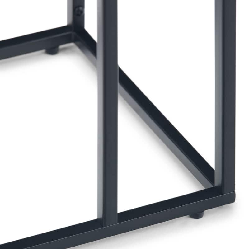 WYNDENHALL Morton Industrial 18 inch Wide Metal Tray Top C Side Table in Black - 10" W x 18" D x 23.25" H
