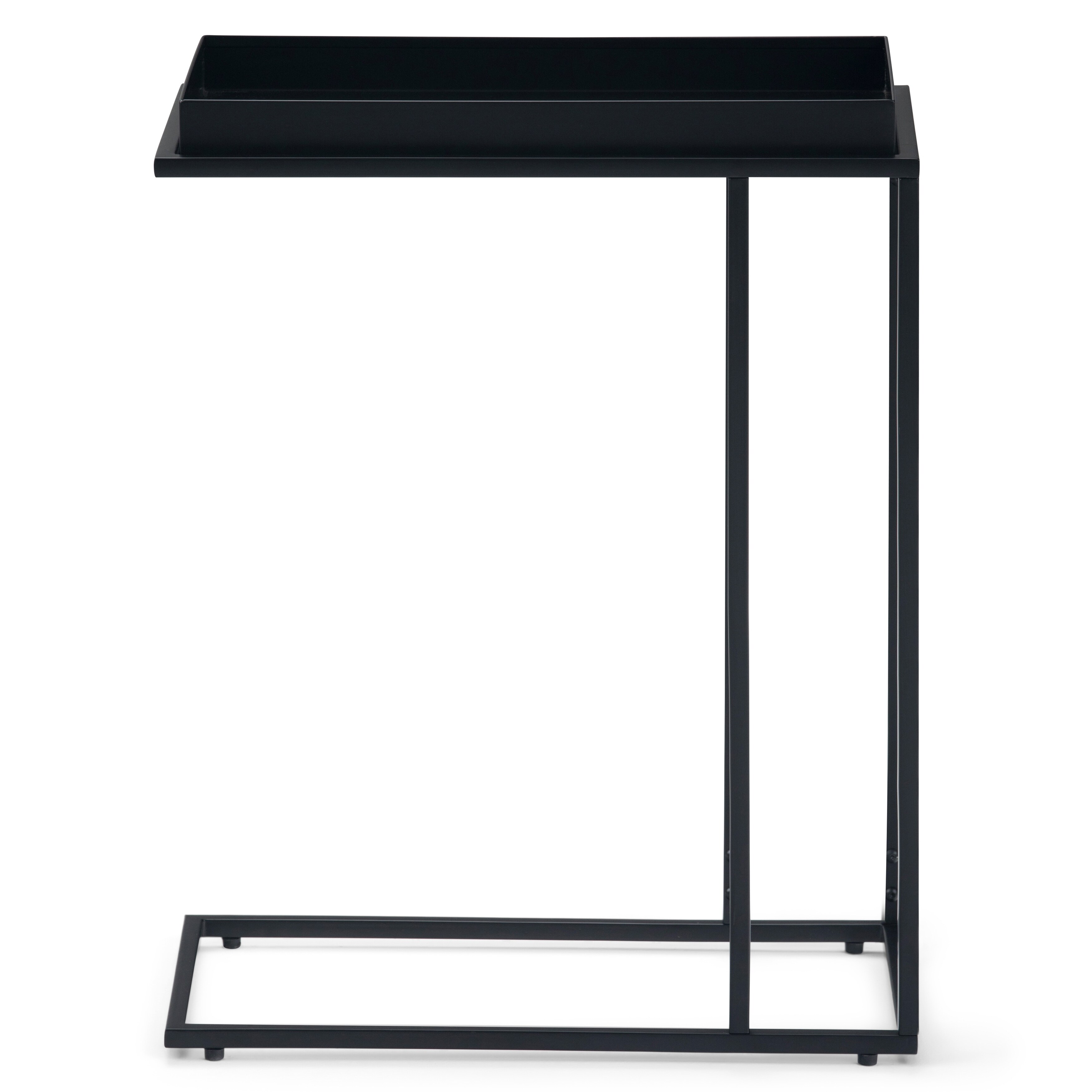 WYNDENHALL Morton Industrial 18 inch Wide Metal Tray Top C Side Table in Black 10 W x 18 D x 23.25 H On Sale Bed Bath Beyond 25750677
