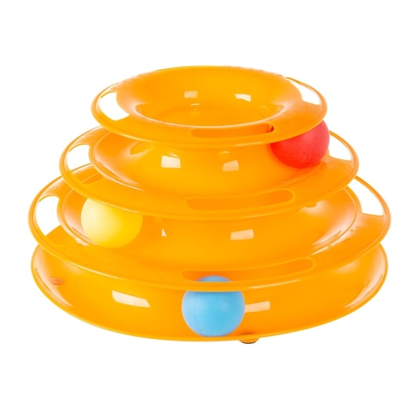 round cat toy with ball