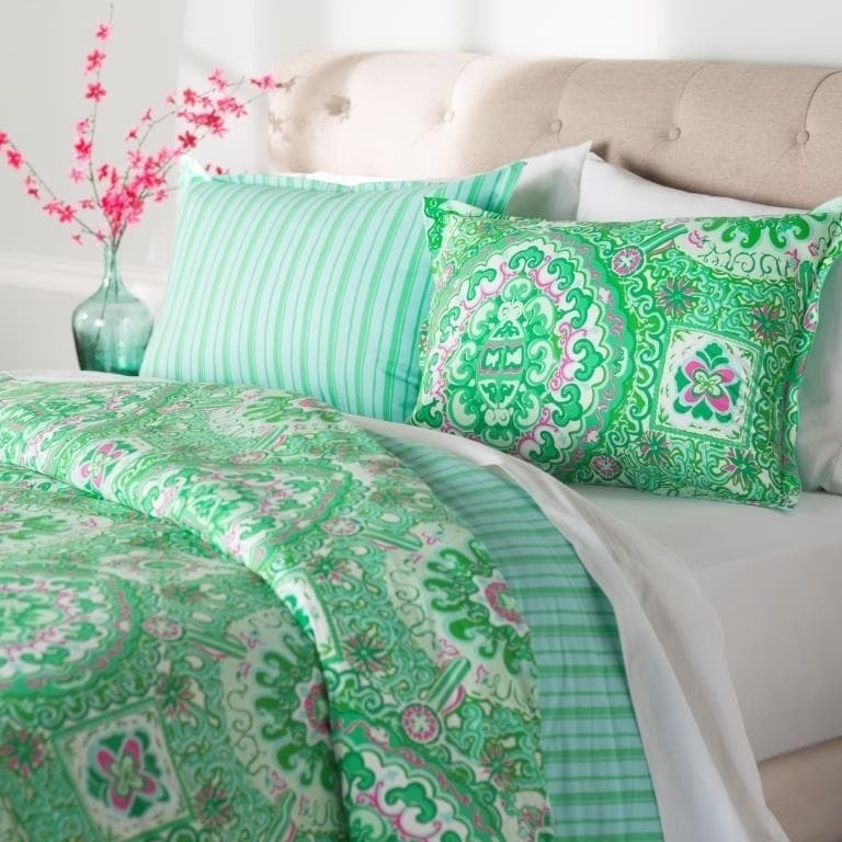 Shop Stone Cottage Lolita Green Pink Comforter And Sham Set Overstock 25750922