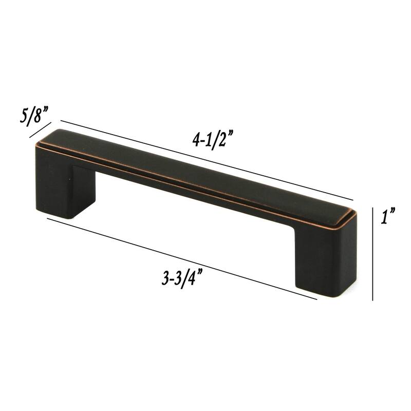 Contemporary 4.5-inch Nepoli Oil Rubbed Bronze Finish Square Cabinet Bar Pull Handle (Case of 5)
