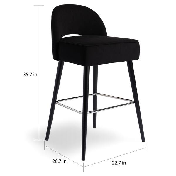 Shop Strick Bolton Toronto Black Velvet Kitchen Counter Stool