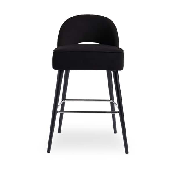 Shop Strick Bolton Toronto Black Velvet Kitchen Counter Stool