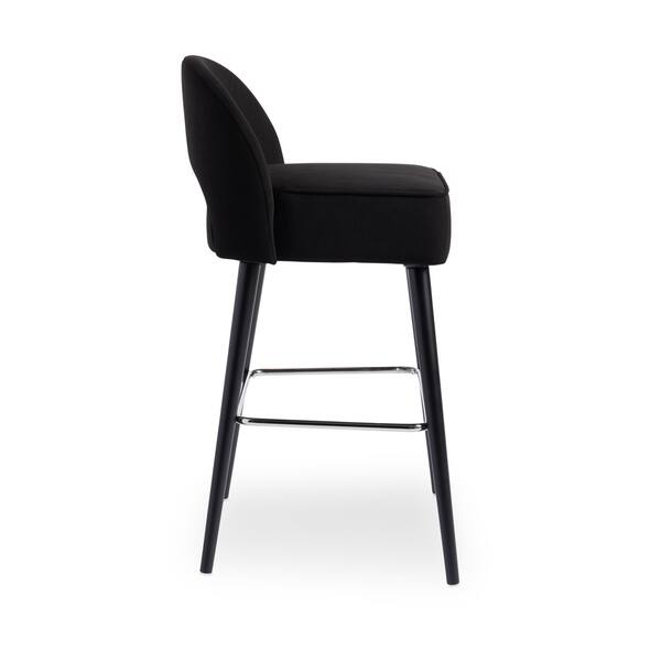 Shop Strick Bolton Toronto Black Velvet Kitchen Counter Stool