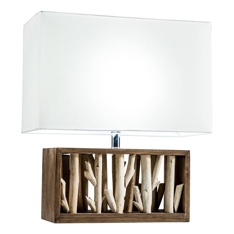 Modern Home Nautical Driftwood Wood Box Table Lamp - LARGE