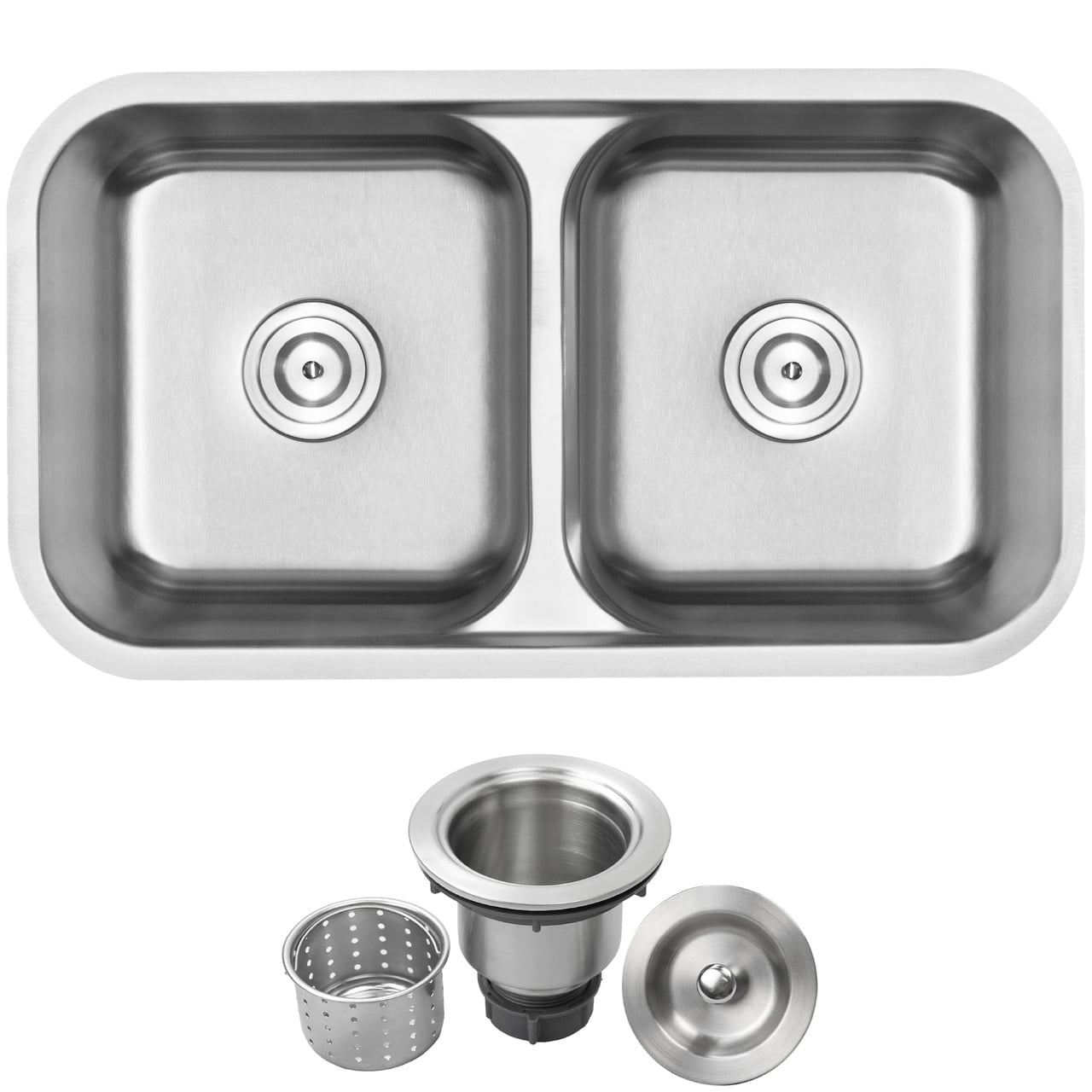 21 Ticor SR22 18-Gauge Stainless Steel Undermount Single Basin Kitchen//Laundry Sink