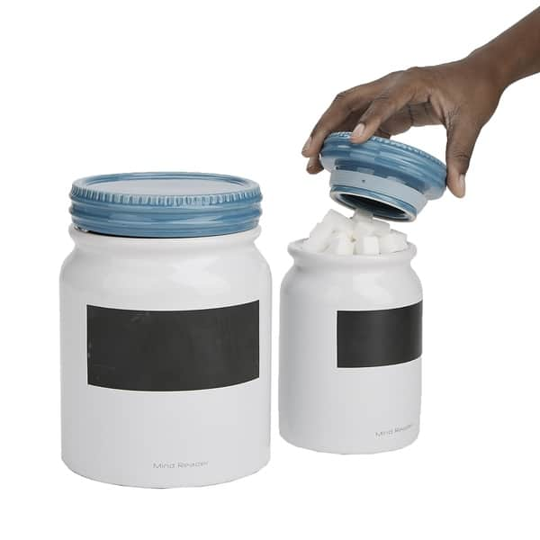 Glass Jar with Lid - Glass Canister 48oz - 2pc Canister Set for