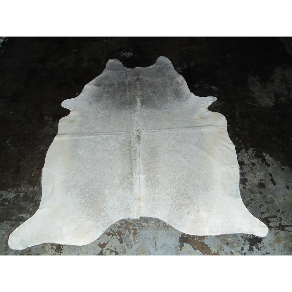 Rare White Cowhide Rug - 7.08 feet x 7.58 feet/85" x 91" - 7.08 feet x 7.58 feet/85" x 91"