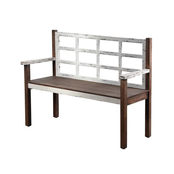 Shop Distressed White Wooden Bench On Sale Free Shipping Today
