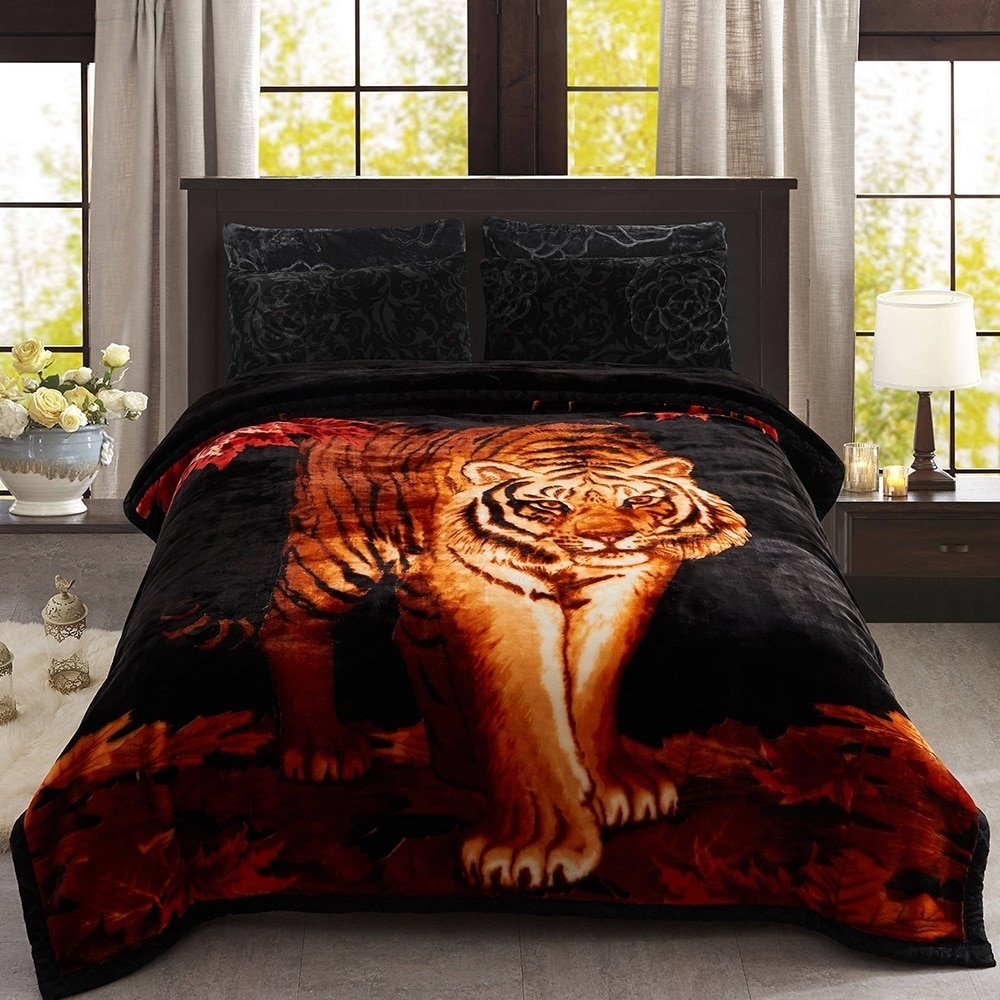 Fleece Blanket 2 Ply Printed Pattern - Korean Mink Winter Weighted