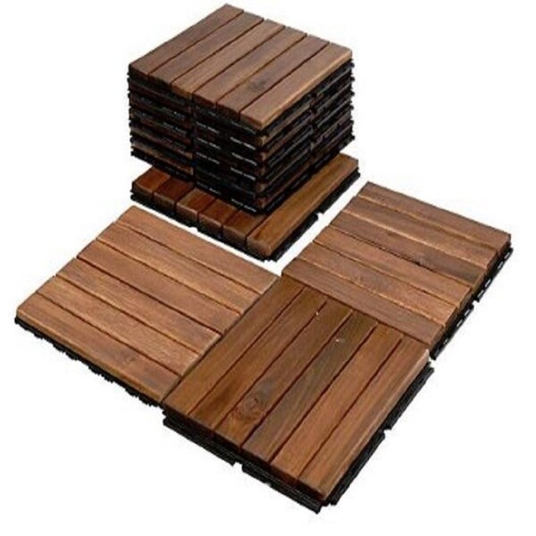 Mammoth Easy Lock Solid Acacia Interlocking Wood Floor Tiles Mammoth Easy Lock Solid Acacia Interlocking Wood Floor Tiles Pack Of 11