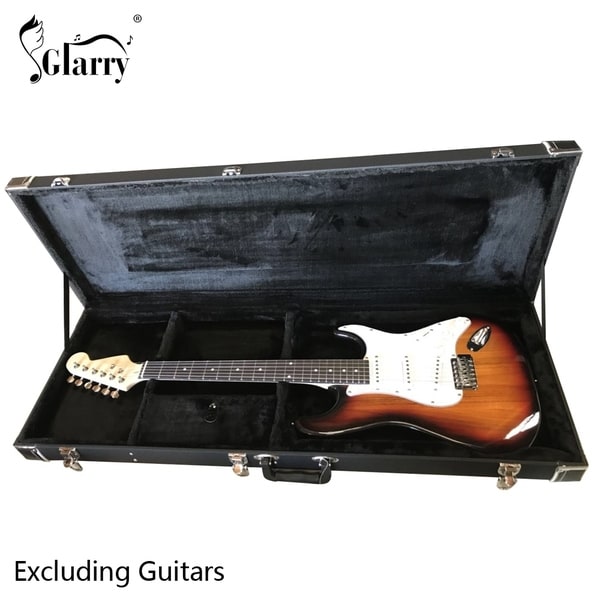 Glarry ST Microgroove Flat Portable Square Electric Guitar Case