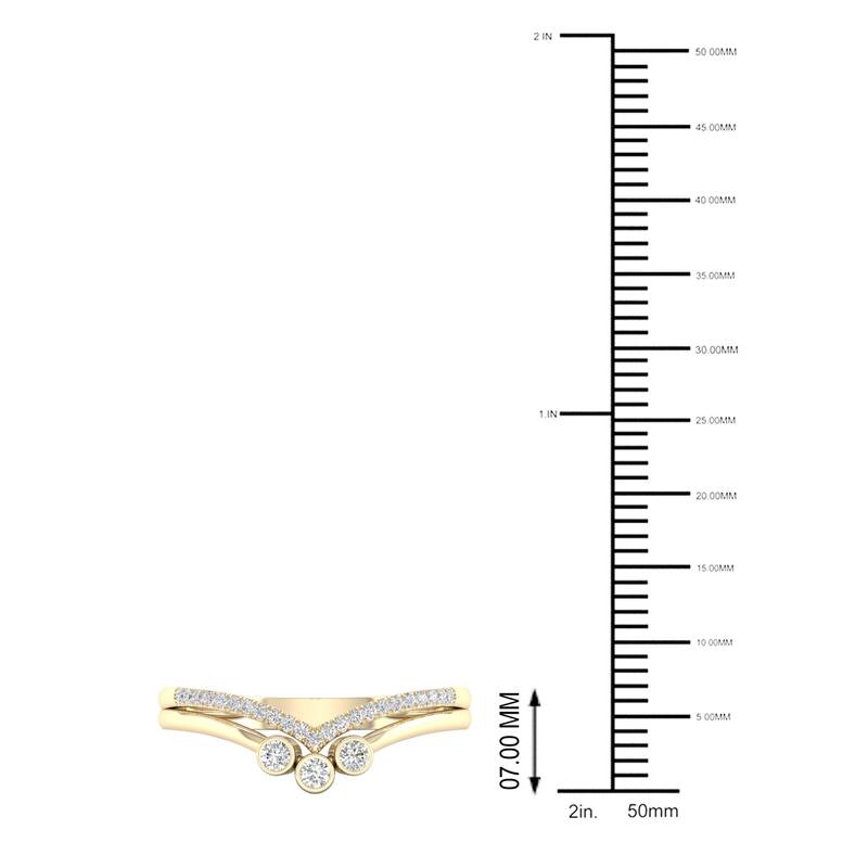 1/10ct TDW Diamond Contour Wedding Band in 10k Gold by De Couer