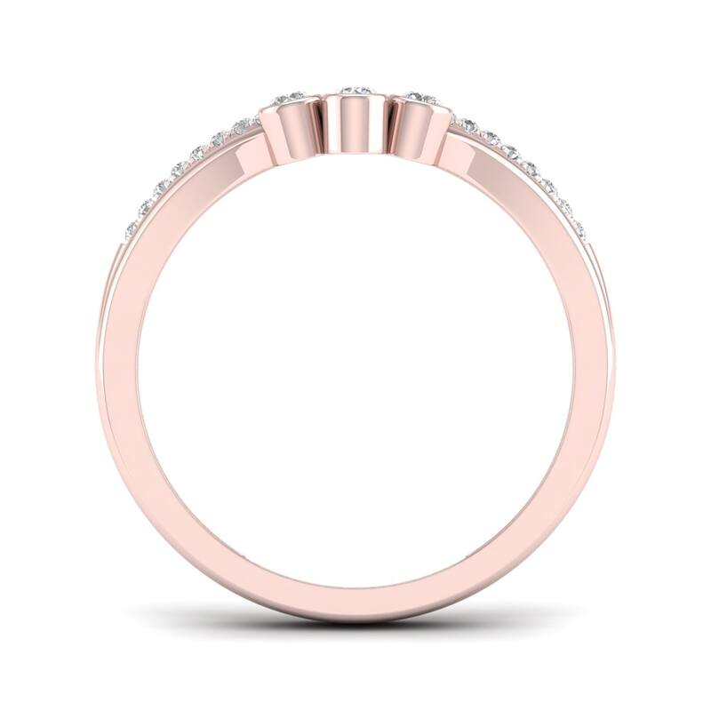 1/10ct TDW Diamond Contour Wedding Band in 10k Gold by De Couer