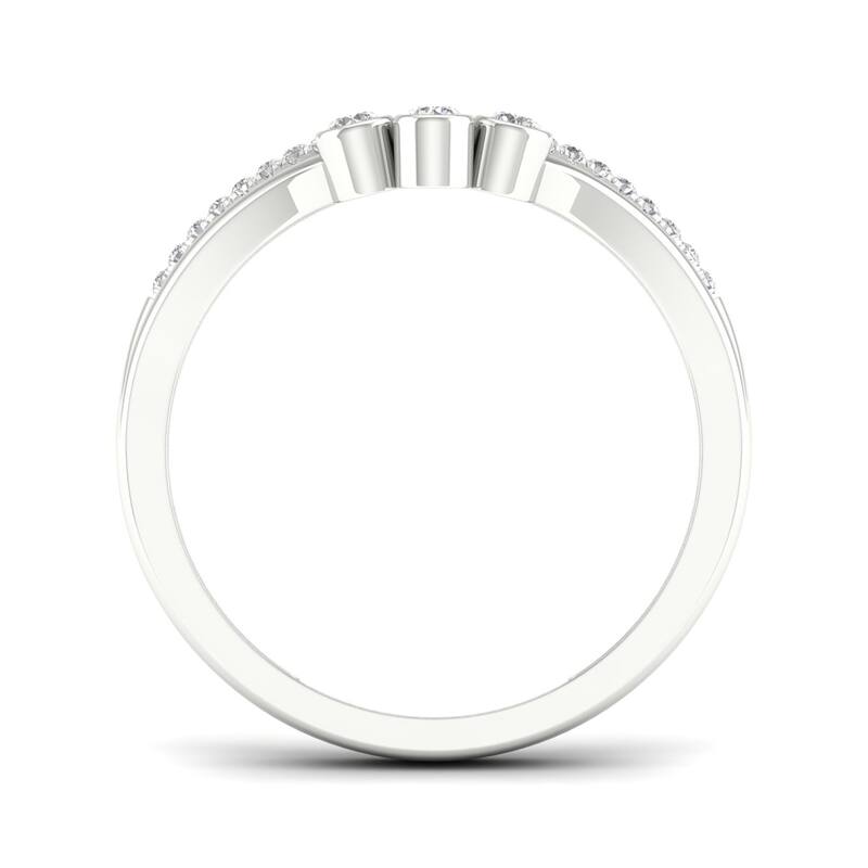 1/10ct TDW Diamond Contour Wedding Band in 10k Gold by De Couer