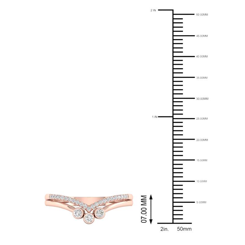 1/10ct TDW Diamond Contour Wedding Band in 10k Gold by De Couer