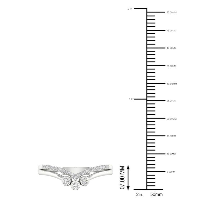 1/10ct TDW Diamond Contour Wedding Band in 10k Gold by De Couer