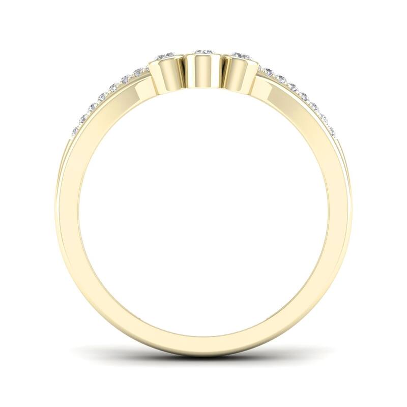 1/10ct TDW Diamond Contour Wedding Band in 10k Gold by De Couer