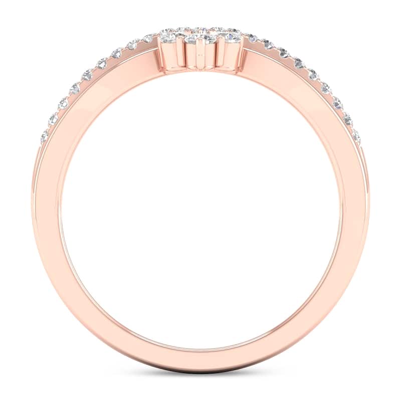 1/5ct TDW Diamond Contour Wedding Band in 10k Gold by De Couer