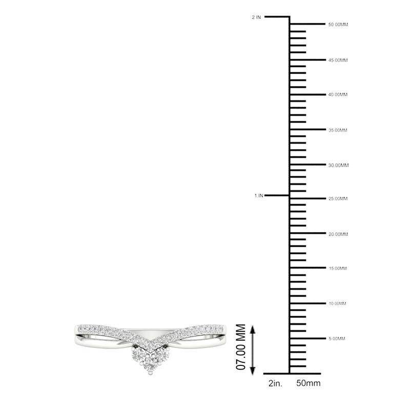 1/5ct TDW Diamond Contour Wedding Band in 10k Gold by De Couer