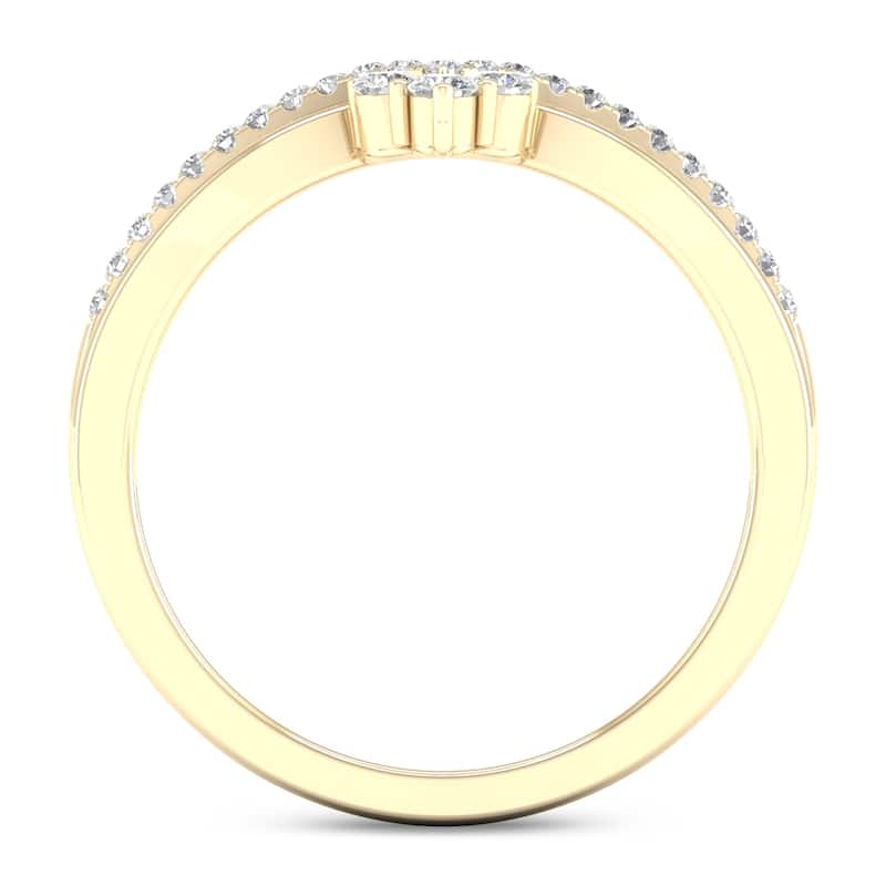 1/5ct TDW Diamond Contour Wedding Band in 10k Gold by De Couer