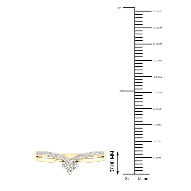 1/5ct TDW Diamond Contour Wedding Band in 10k Gold by De Couer