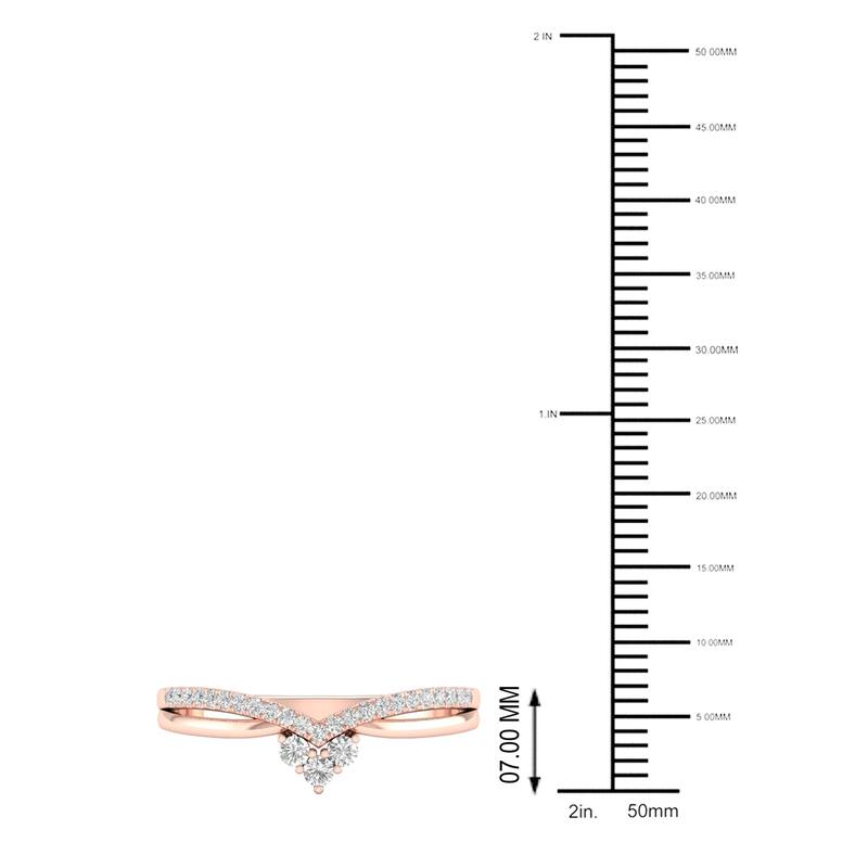 1/5ct TDW Diamond Contour Wedding Band in 10k Gold by De Couer