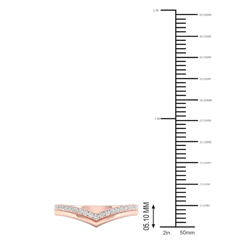 1/6ct TDW Diamond Contour Wedding Band in 10k Gold by De Couer