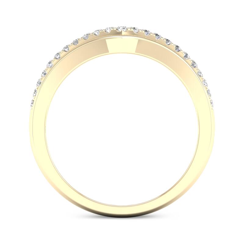 1/6ct TDW Diamond Contour Wedding Band in 10k Gold by De Couer