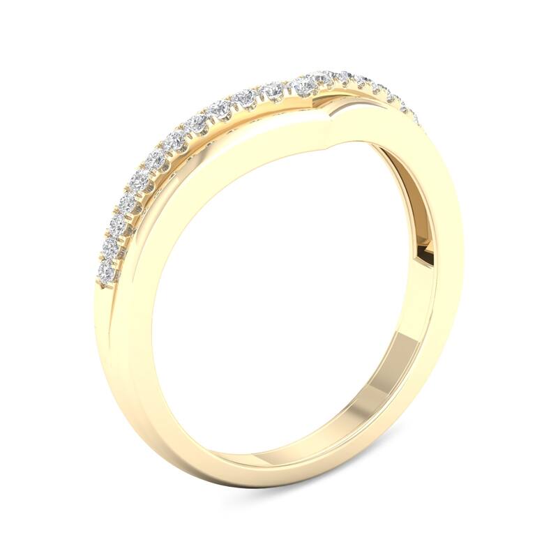 1/6ct TDW Diamond Contour Wedding Band in 10k Gold by De Couer
