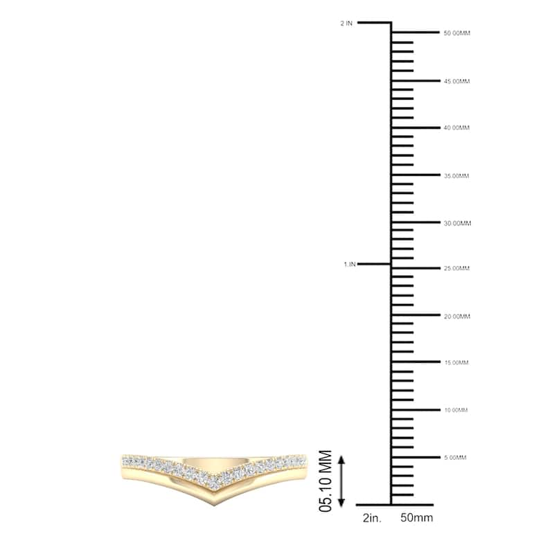 1/6ct TDW Diamond Contour Wedding Band in 10k Gold by De Couer