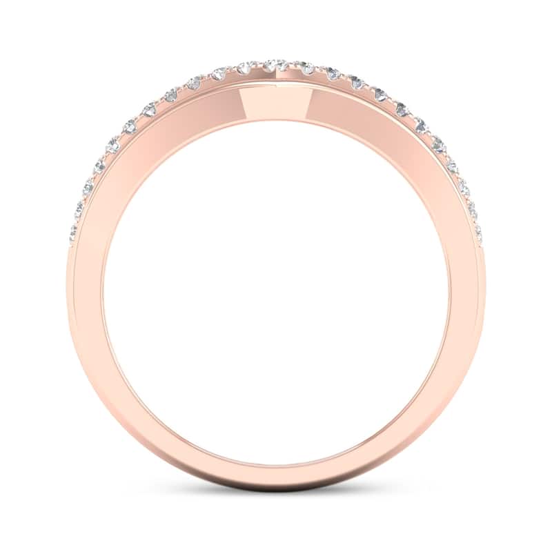 1/6ct TDW Diamond Contour Wedding Band in 10k Gold by De Couer