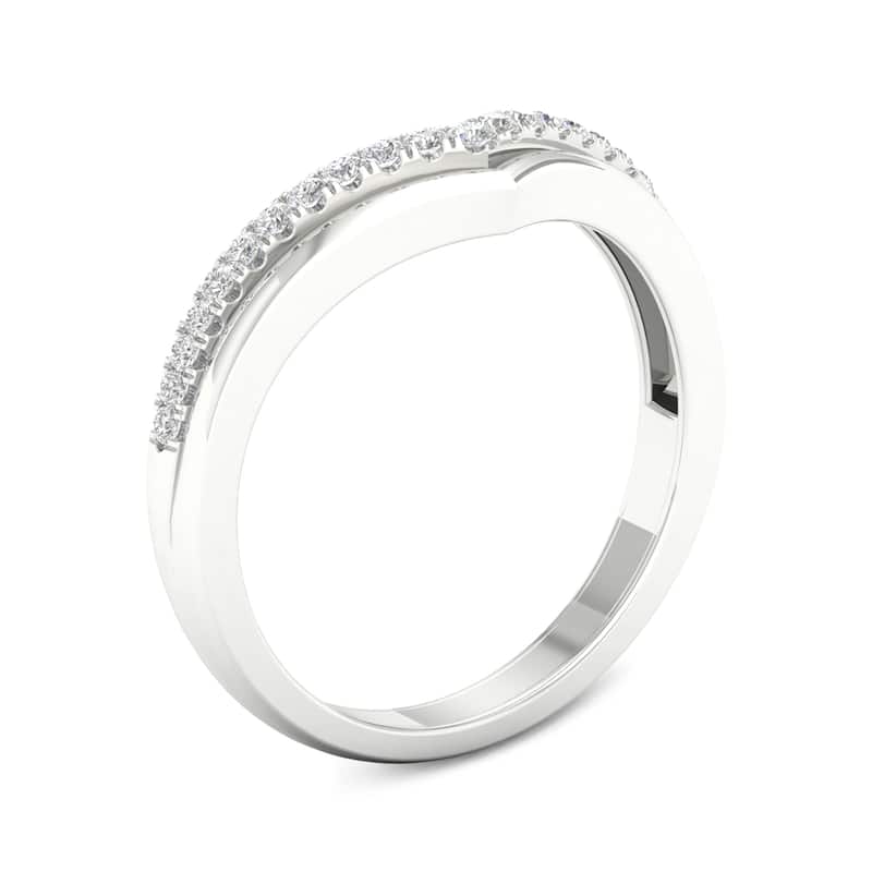 1/6ct TDW Diamond Contour Wedding Band in 10k Gold by De Couer