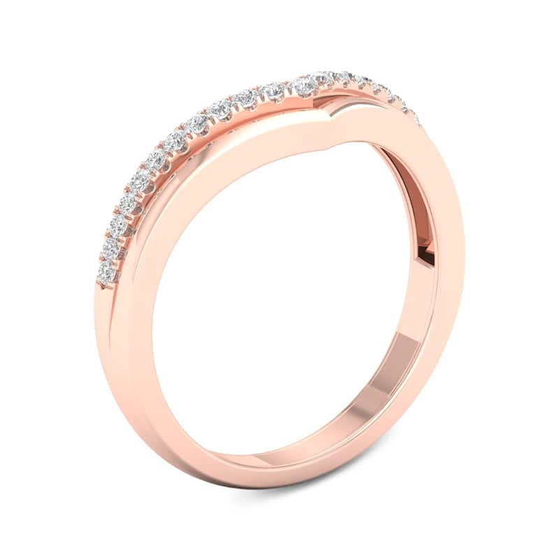 1/6ct TDW Diamond Contour Wedding Band in 10k Gold by De Couer