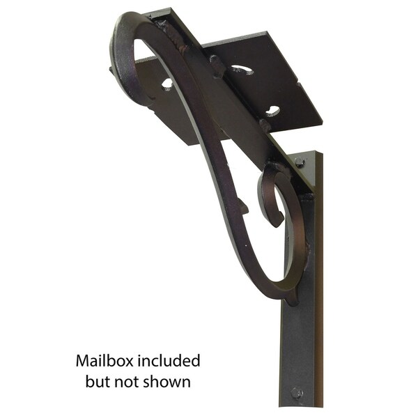 Special Lite Standard Steel Curbside Mailbox With Sorrento Front - Black Powder Coated Mailbox With Mounting Bracket - View #10