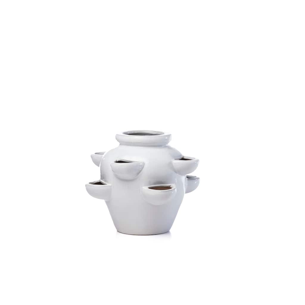 Ceramic Eight pocket Strawberry Jar