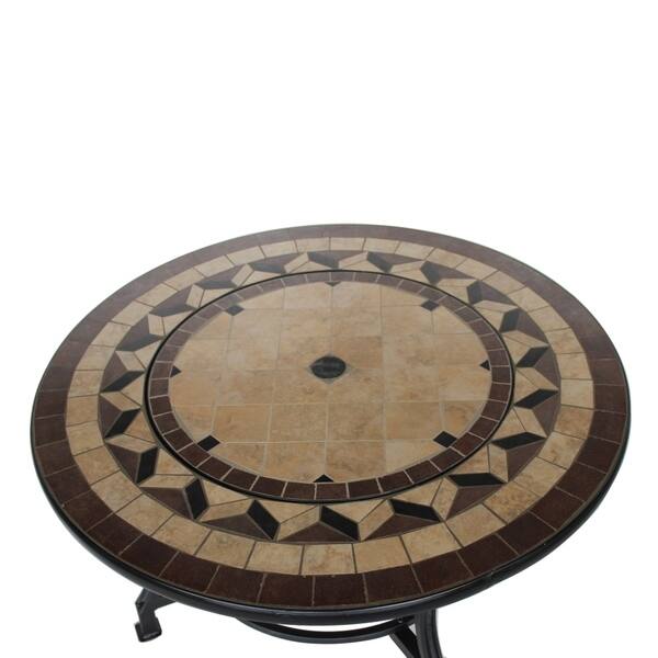 Shop Aleko Compact Round Mosaic Tile Convertible Fire Pit Table